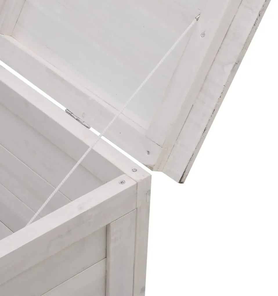 Caixa de arrumação p/ jardim 50x49x56,5 cm abeto maciço branco