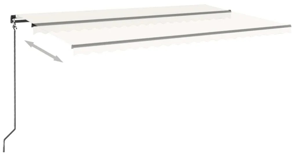Toldo retrátil manual 500x350 cm cor creme
