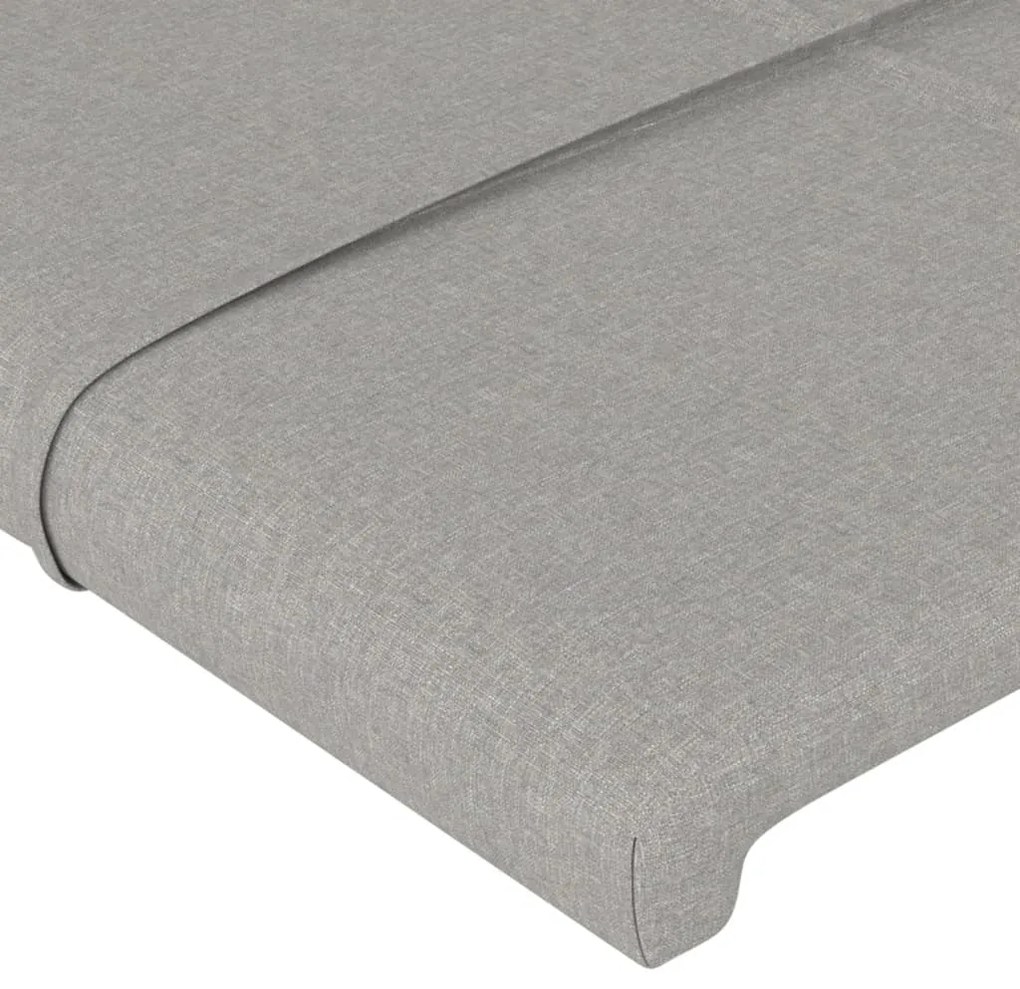 Cabeceira de cama 2 pcs tecido 100x5x78/88 cm cinzento-claro