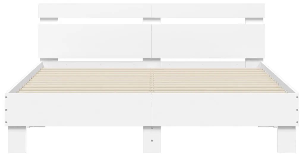 Estrutura cama c/ cabeceira 140x200 cm derivados madeira branco