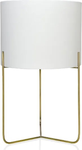 Candeeiro de Mesa Gatsby em Latão e Branco Ø30 x 50 cm – Andrea House