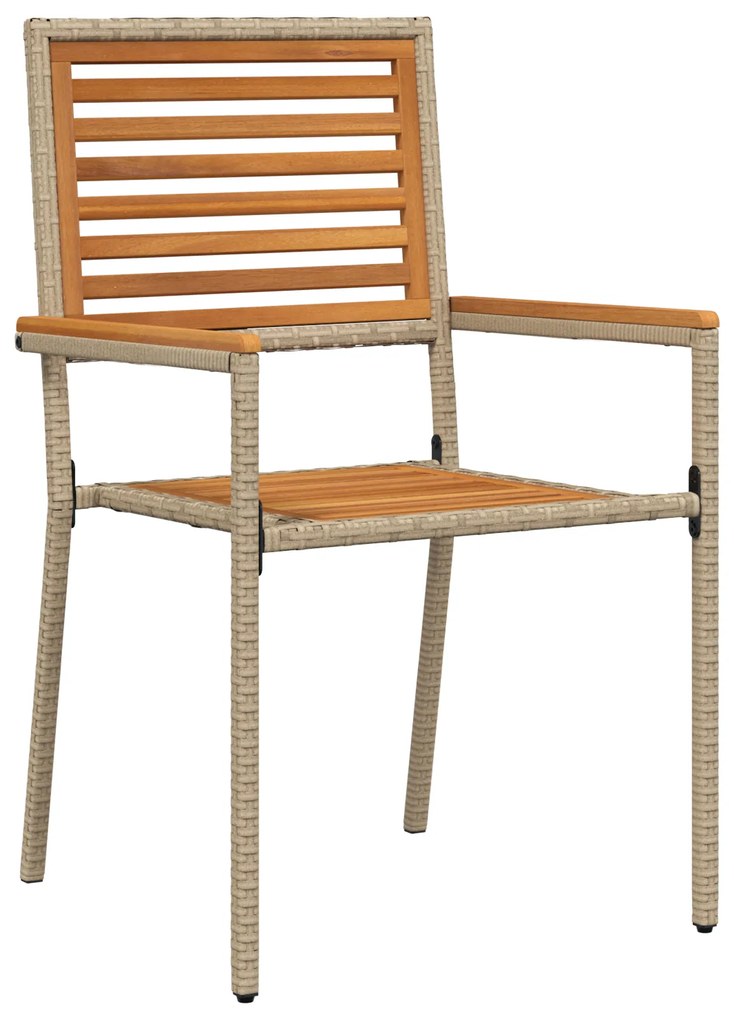 Conjunto de Jantar para Jardim vidaXL de 5 Peças Bege Poli Rattan Acác