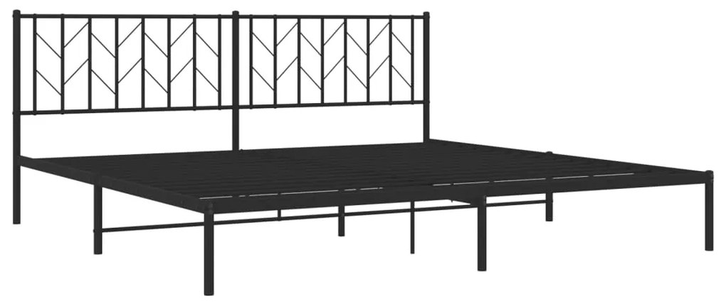 Estrutura de cama com cabeceira 200x200 cm metal preto