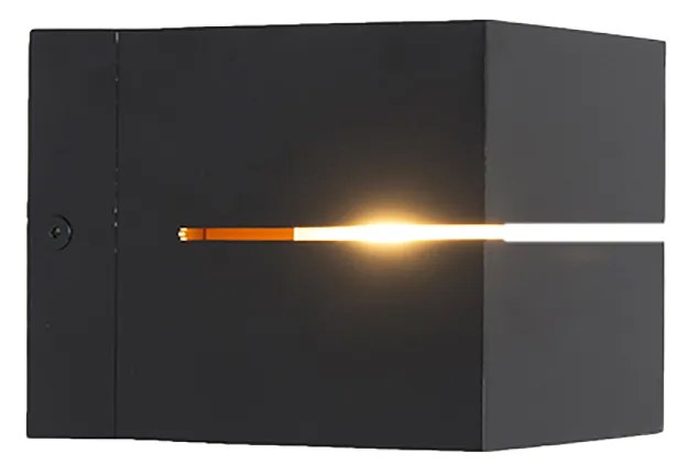 Aplique de parede moderno preto e dourado 9,7 cm - Transfer Groove