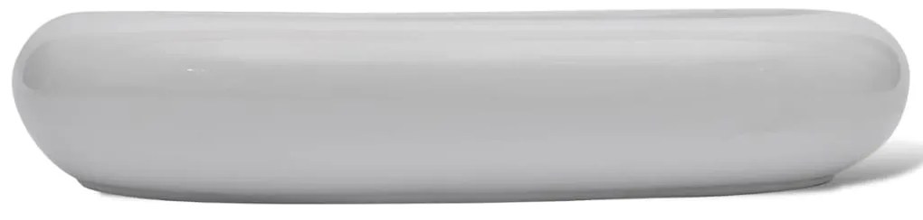 Lavatório com torneira misturadora cerâmica oval branco