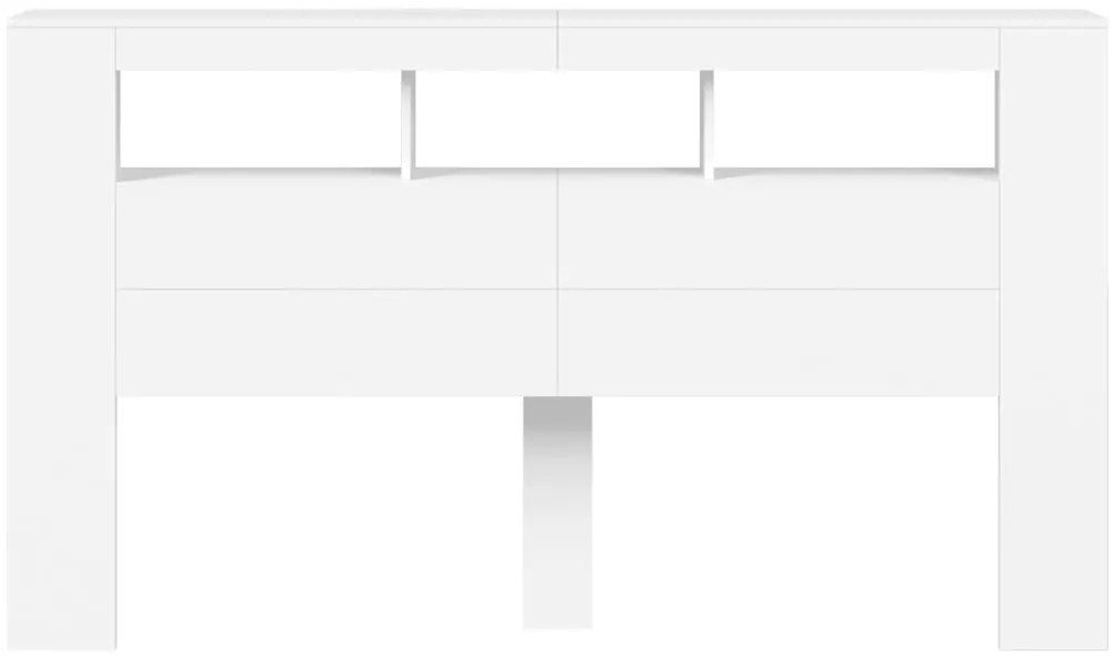 Cabeceira cama c/ LEDs 180x18,5x103,5 cm deriv. madeira branco