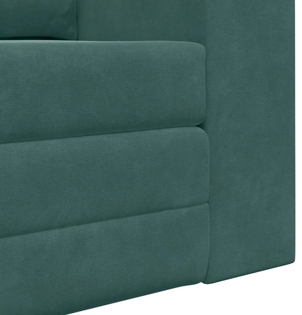 Sofá Cama 2 em 1 Verde Escuro 148x71x83 cm em Veludo