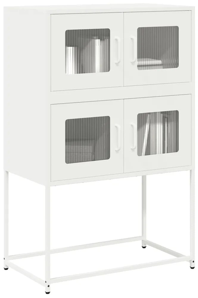 vidaXL Aparador alto 68x39x107 cm aço branco