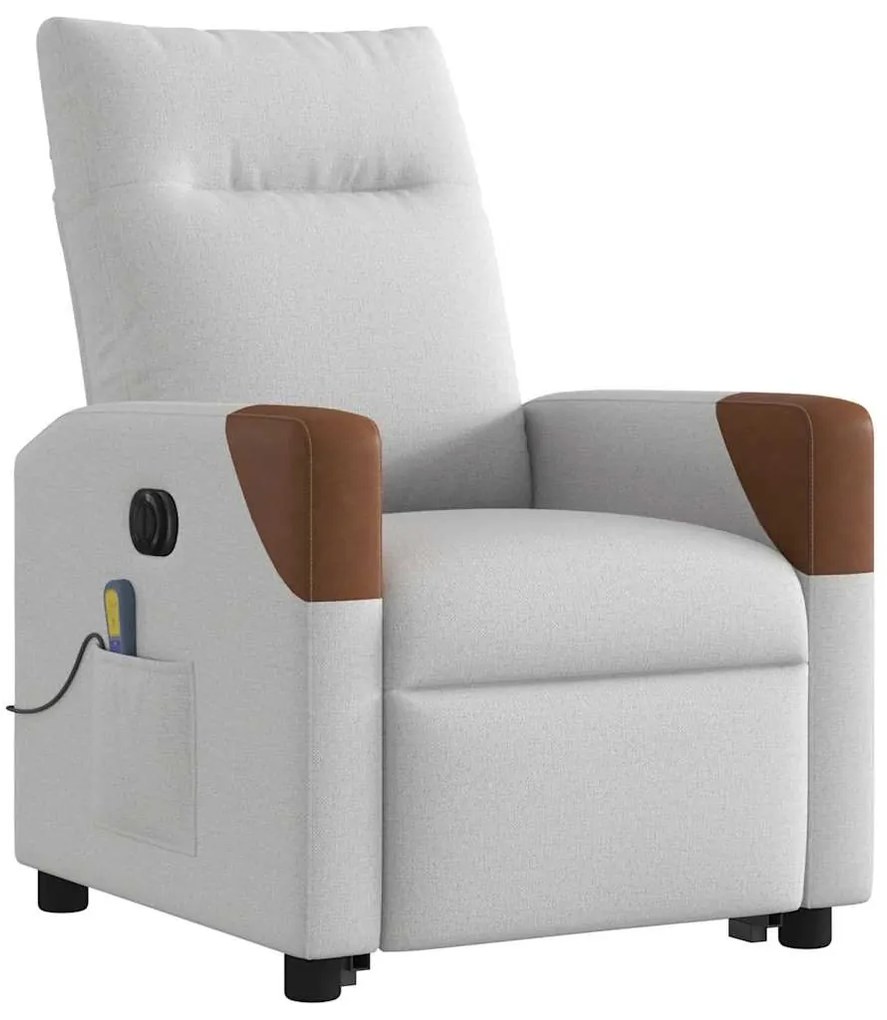 Poltrona elétrica elevatória massagens tecido cinzento-nublado