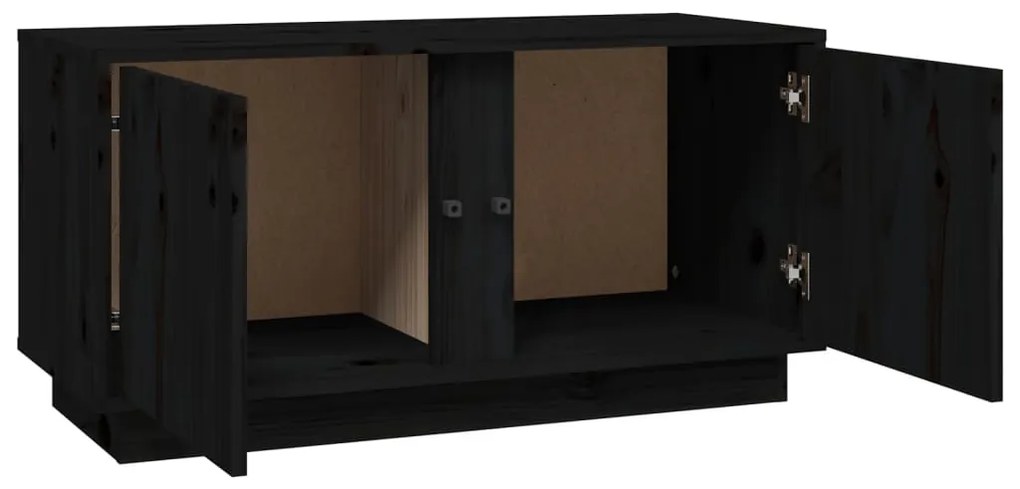 Móvel de TV 80x35x40,5 cm madeira de pinho maciça preto