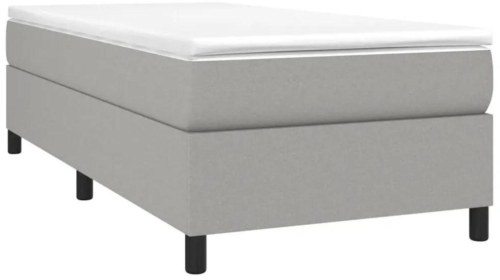 Estrutura de cama sem colchão 90x190 cm tecido cinzento-claro