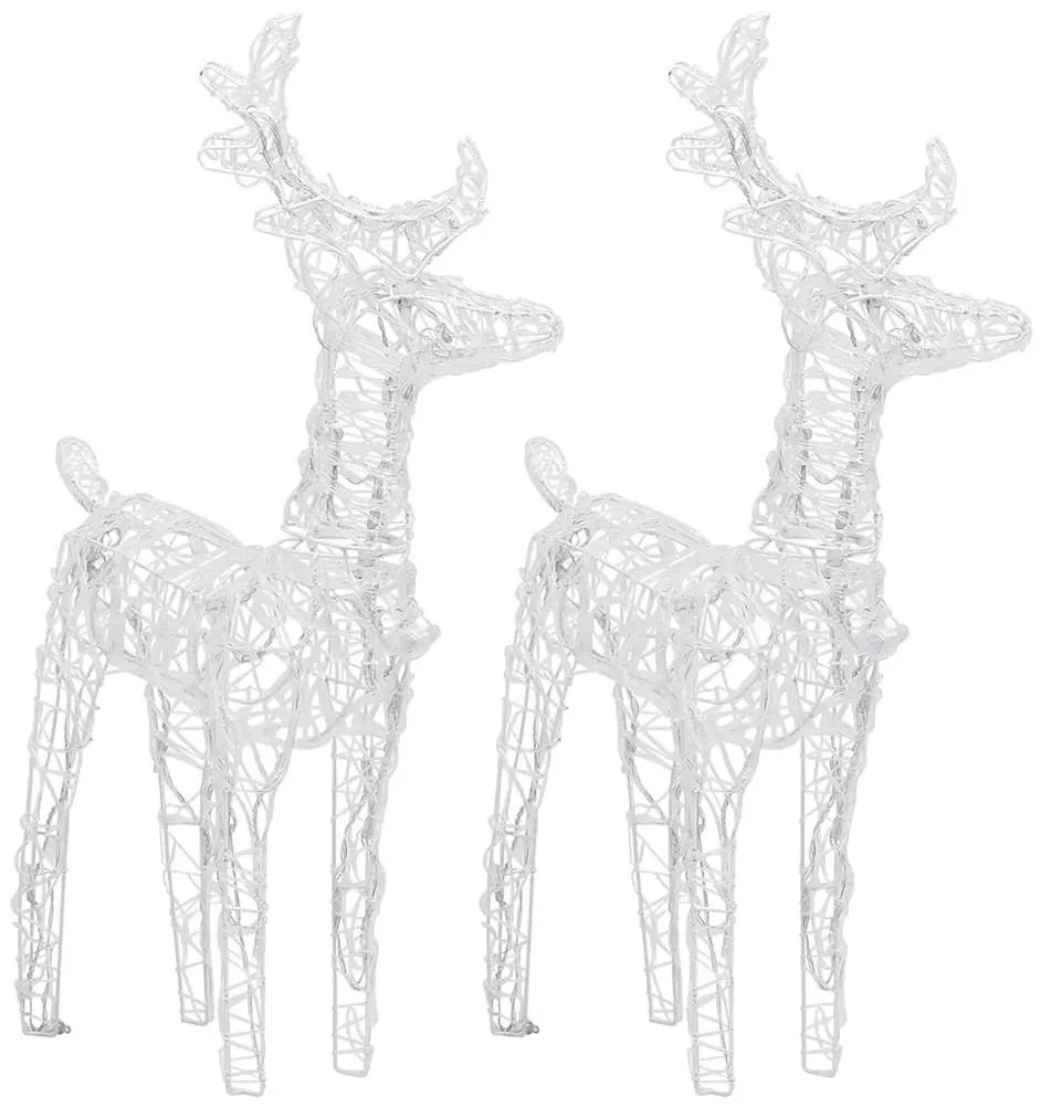Renas de Natal 2 pcs 80 luzes LED acrílico branco quente