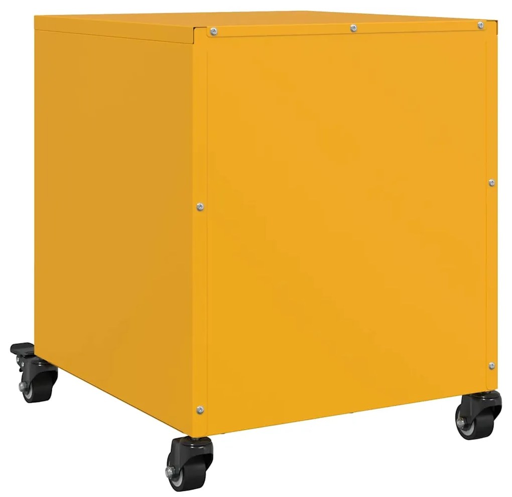 Mesas de cabeceira 2 pcs 36x39x43,5 cm aço amarelo mostarda