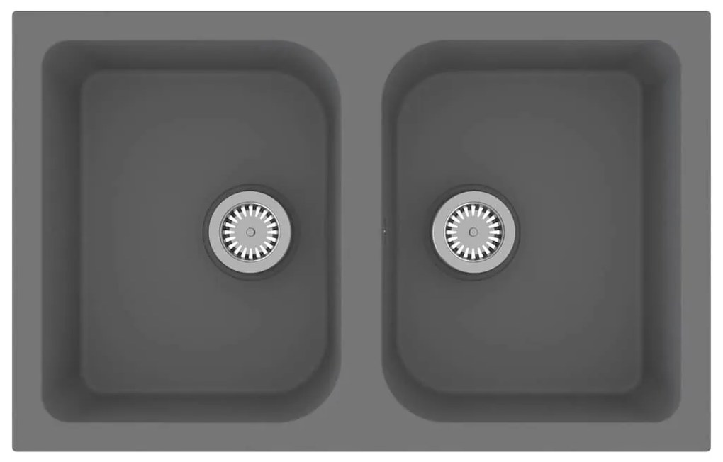 Pia de Cozinha Cinza 760x480x184 mm Granito