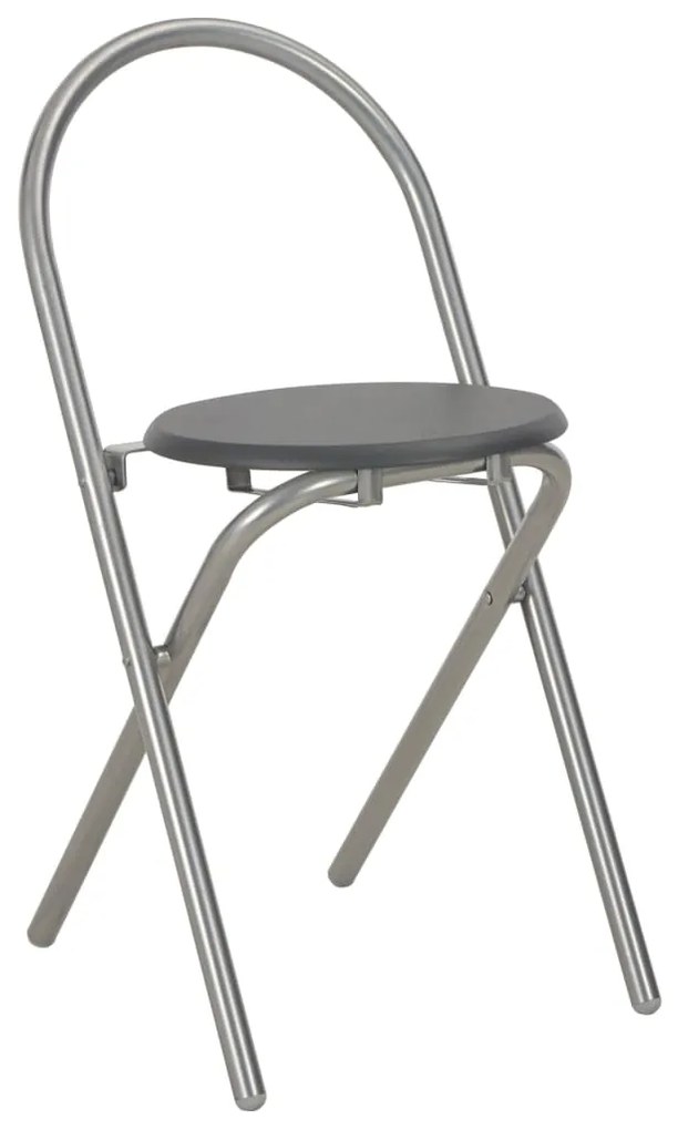 3 pcs conjunto jantar dobrável com prateleira MDF e aço preto
