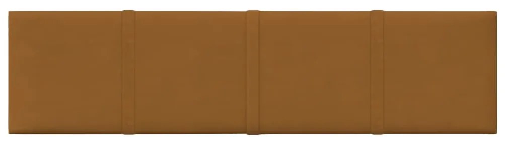 Painel de parede 12 pcs 60x15 cm veludo 1,08 m² castanho