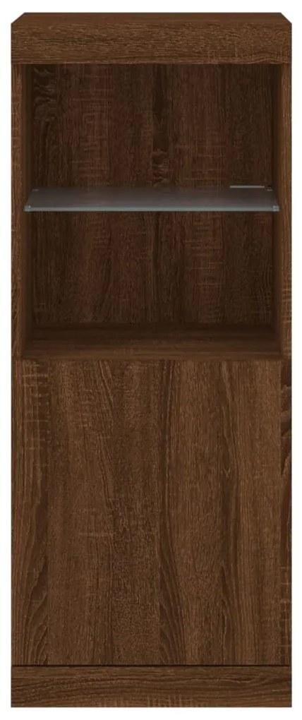 Aparador com luzes LED 41x37x100 cm carvalho castanho