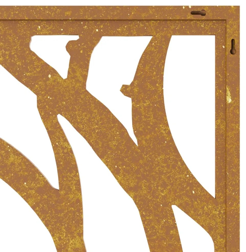 Decoração p/ muro de jardim 105x55 cm aço corten design conchas