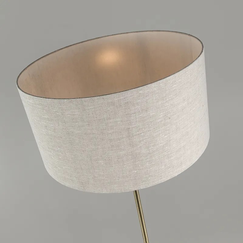 Candeeiro de pé Latão com Abajur Cinza 50 cm - Kaso Moderno,Retro