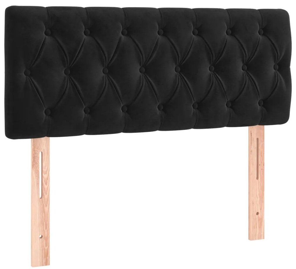 Cama boxspring com colchão 120x200 cm veludo preto