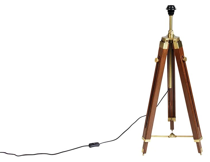 Candeeiro de pé vintage tripé latão - Cortin