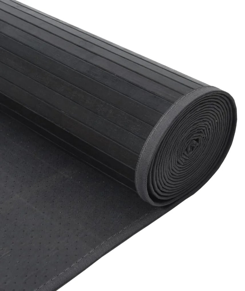 Tapete retangular 100x400 cm bambu cinzento