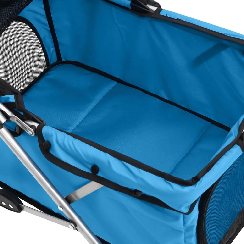 Carrinho dobrável para cães 76x50x100 cm tecido oxford azul