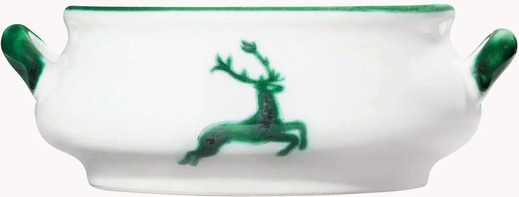 Prato de sopa artesanal com pegas Grüner Hirsch