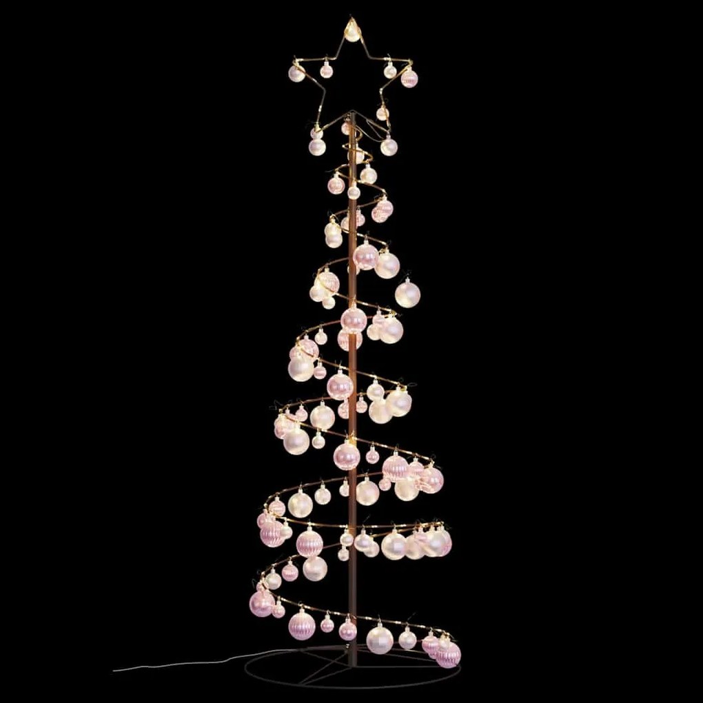 Árvore de Natal LED com Baubles 100 LEDs Branco Quente 150 cm