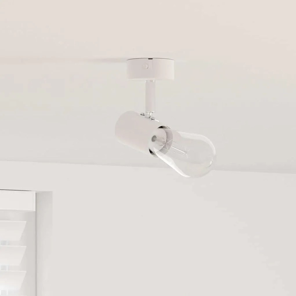 vidaXL Foco de teto com holofotes Branco 6,5 x 6 x 11,5 cm Metal