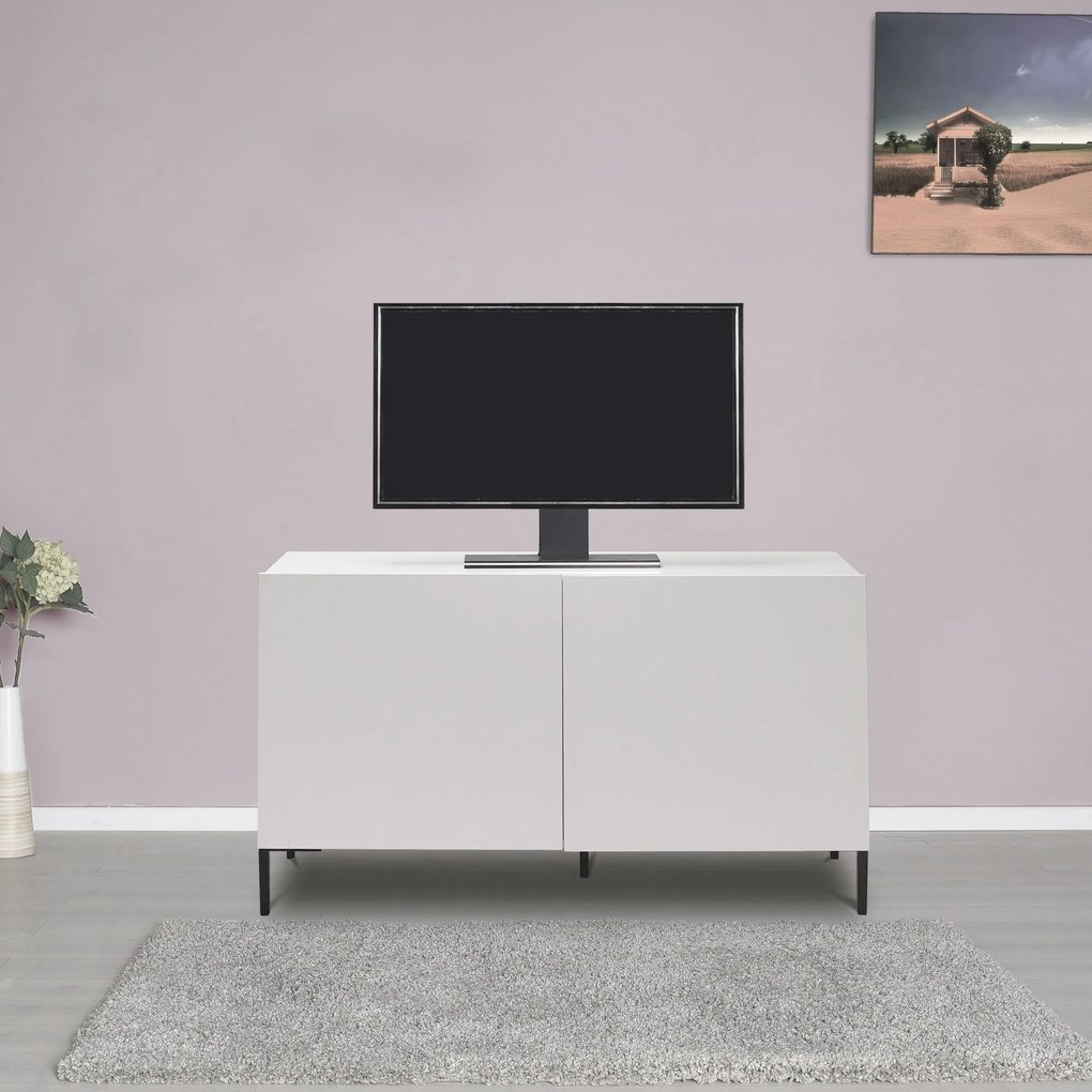 Móvel de TV "Cleo" – Branco Diamente– 120 x 70 x 43 cm – Design Modern