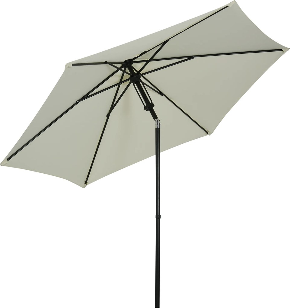 Outsunny Guarda-sol de jardim inclinável com acionamento manual e ventilação em metal e poliéster de alta densidade 180g/m² cinza claro | Aosom Portugal