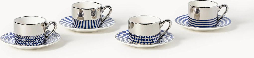 Chávenas de café expresso com pires Aunty, conjunto de 4