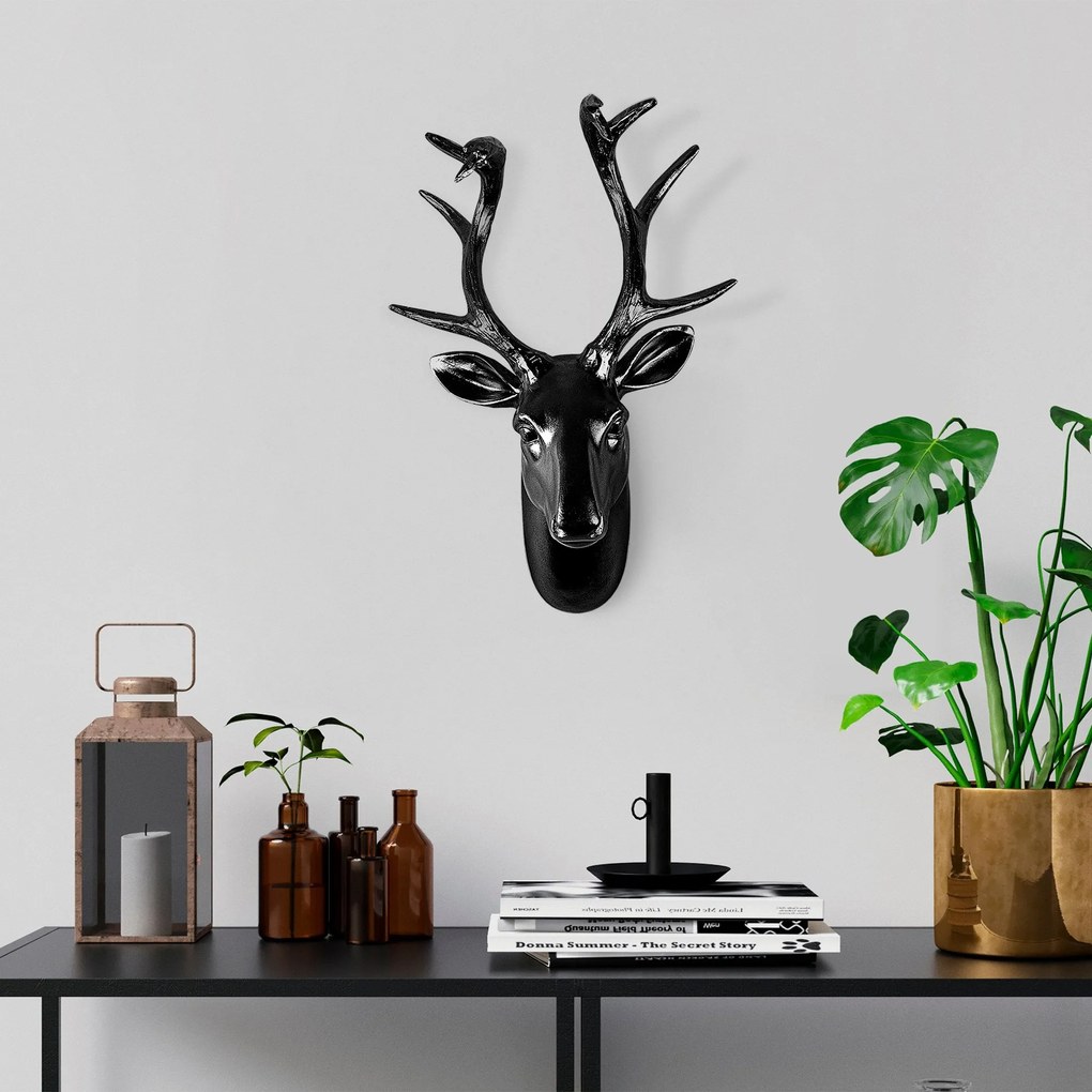 Acessório Decorativo de Parede Yak-007 – Preto – 26x38x17 cm