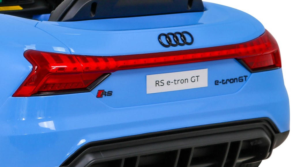 Carro elétrico para Crianças 12V 4x4 Audi RS E-Tron GT Rodas de EVA, Assento de couro Azul