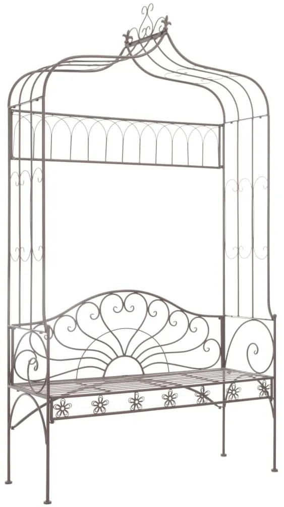Banco de jardim 122 cm ferro antigo castanho