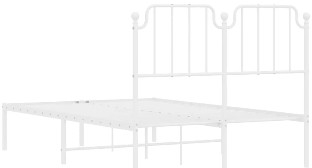 Estrutura de cama com cabeceira 120x190 cm metal branco