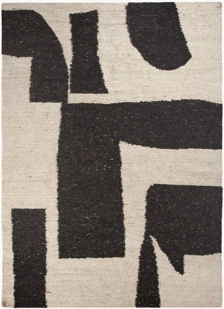 Tapete artesanal em lã de pelo curto Piece