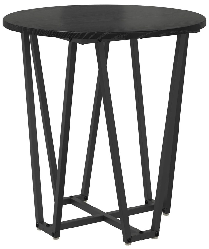 Mesa de Apoio vidaXL 2 pcs Preto Carvalho Madeira Engenharia e Metal