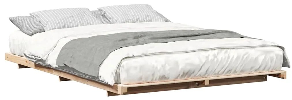 Estrutura de cama de chão Castanho 140 x 220 cm