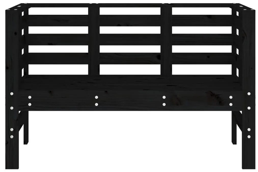 Banco de jardim 111,5x53x71 cm madeira de pinho maciça preto