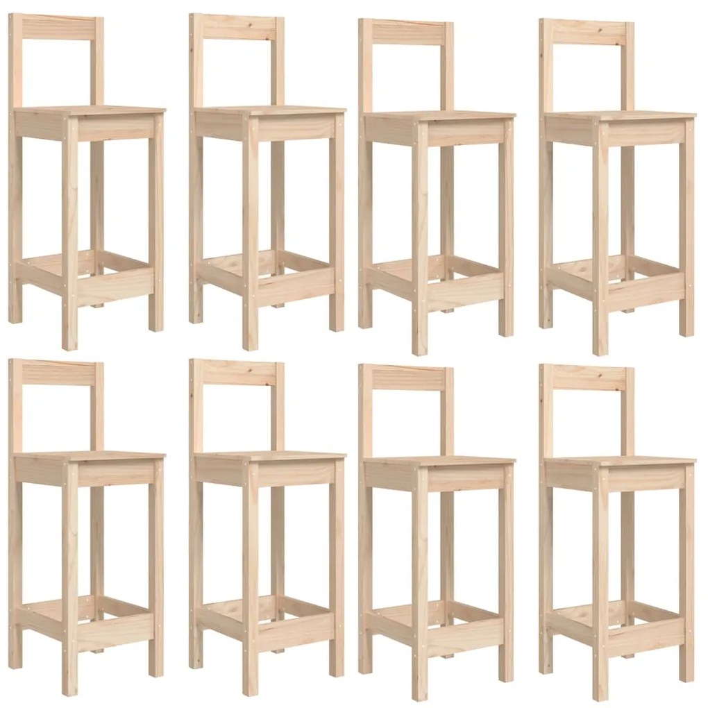 9 pcs conjunto de bar para jardim pinho maciço
