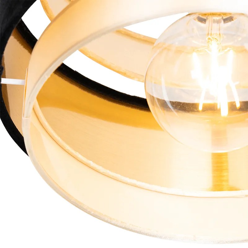 Candeeiro de teto moderno preto com dourado - Elif Moderno