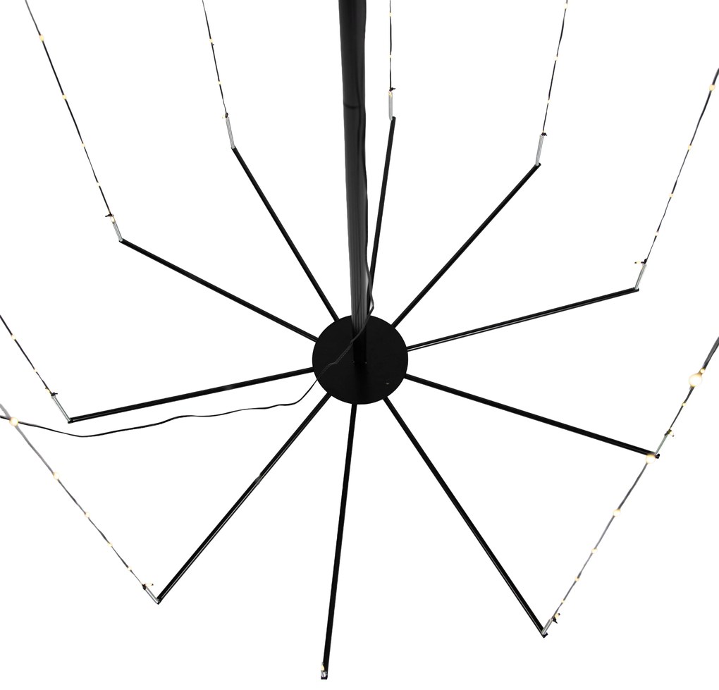 Candeeiro de pé de Natal preto 240cm incl. LED IP44 com controlo remoto - Nagi