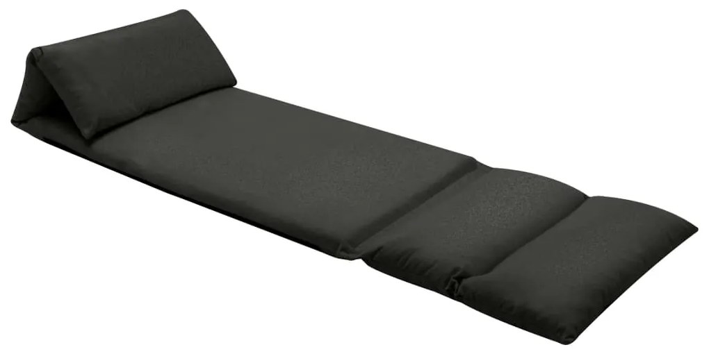 vidaXL Colchão dobrável microfibra preto