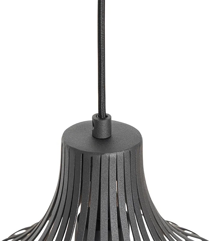 Candeeiro de suspensão moderno preto 3 luzes - Saffira Moderno