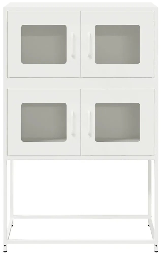 Aparador alto 68x39x107 cm aço branco