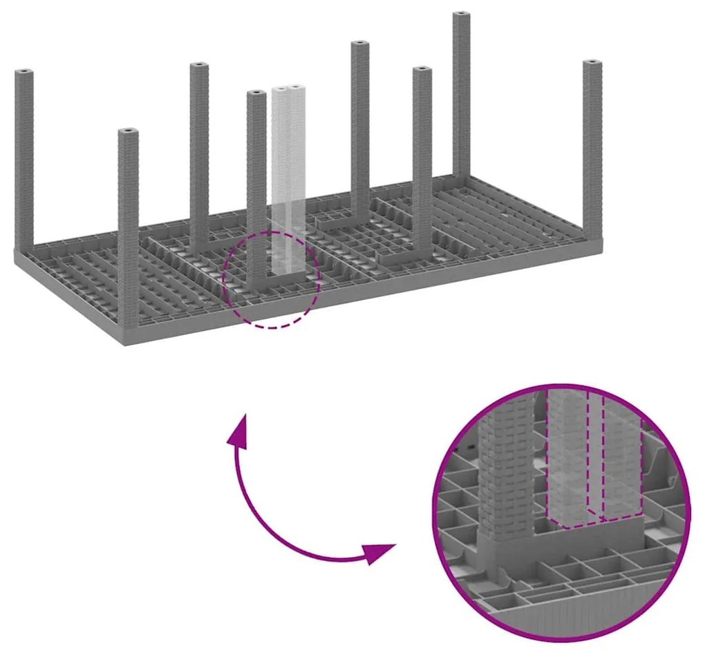 Conjunto de Jantar para Jardim 9 pcs Cinzento-claro