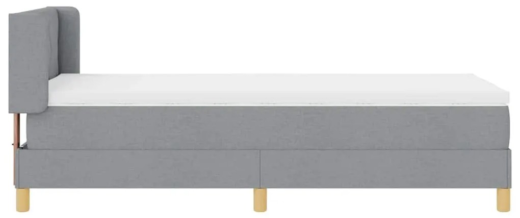 Cama Box com Colchão Cinza Claro, 100x200 cm Têxtil