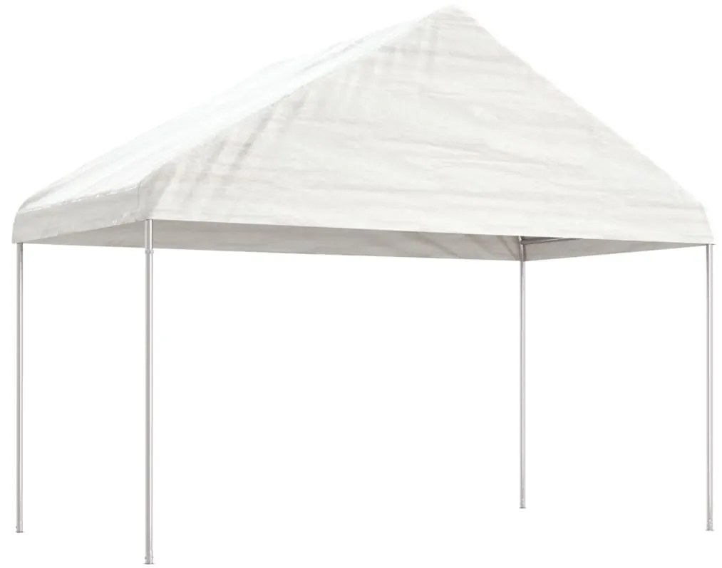 Gazebo com telhado 20,07x4,08x3,22 m polietileno branco